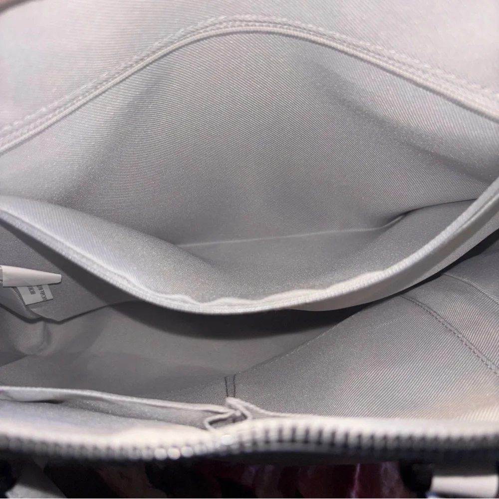 Structured Large Light Gray Satchel, Purse with Shoulder Strap